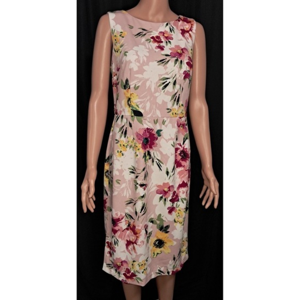 Apt 9 Dress, sleeveless,‎ Pink, Red & White, Floral, Size 6